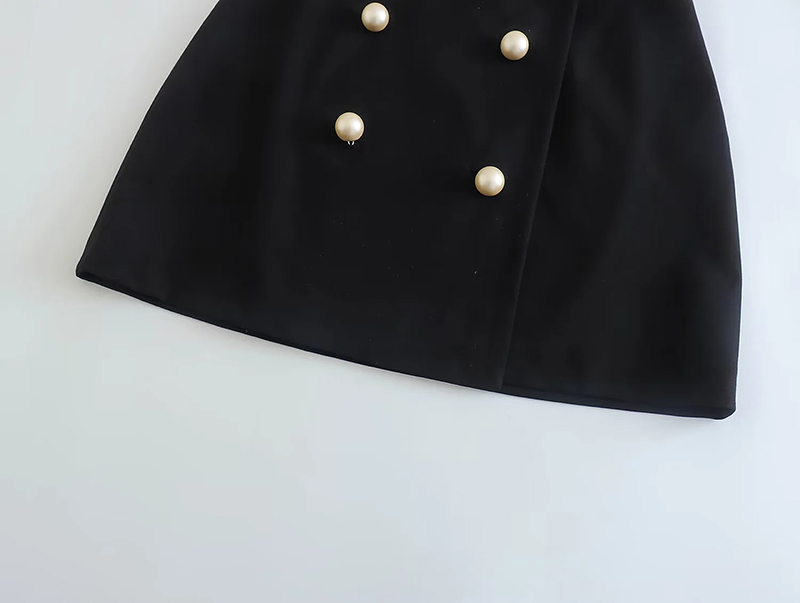 Fashion Black Solid Double-breasted Skirt,Skirts