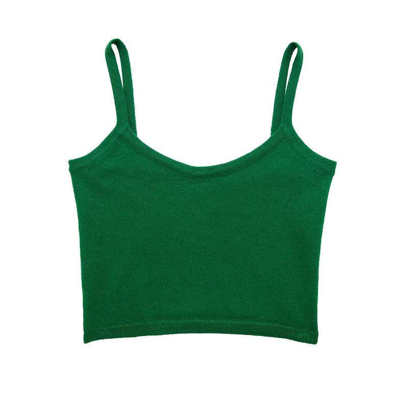 Fashion Green Wool Knit Camisole,Tank Tops & Camis