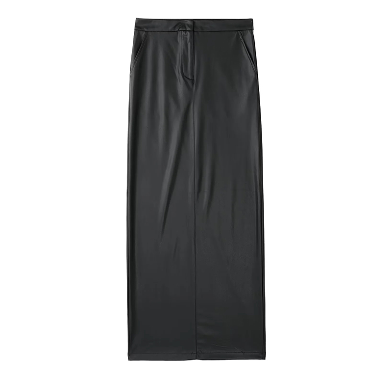 Fashion Black Leather Skirt,Skirts