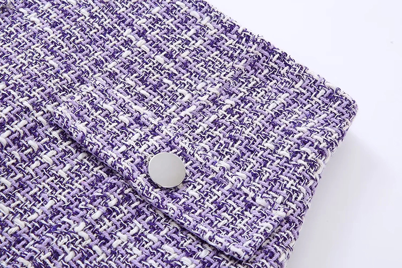 Fashion Purple Textured Two-pocket Skirt,Skirts