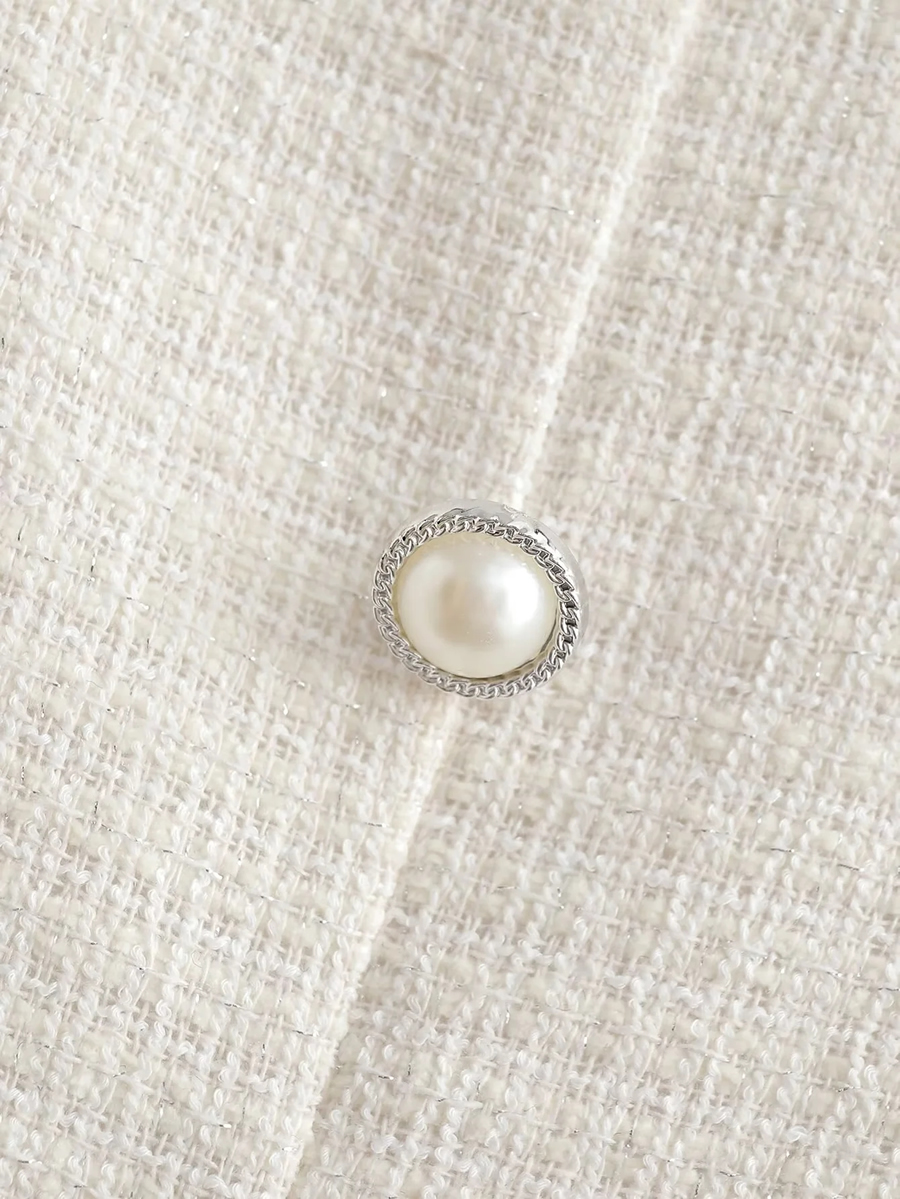 Fashion White Woolen Button-down Skirt,Skirts