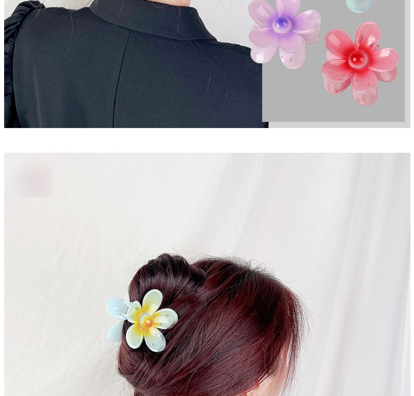 Fashion Gradient Flowers - Bright Rose Red Gradient Flower Grabber,Hair Claws