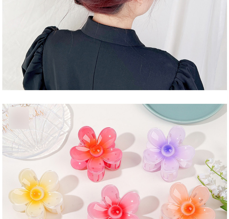Fashion Gradient Flowers - Glossy Green Gradient Flower Grabber,Hair Claws