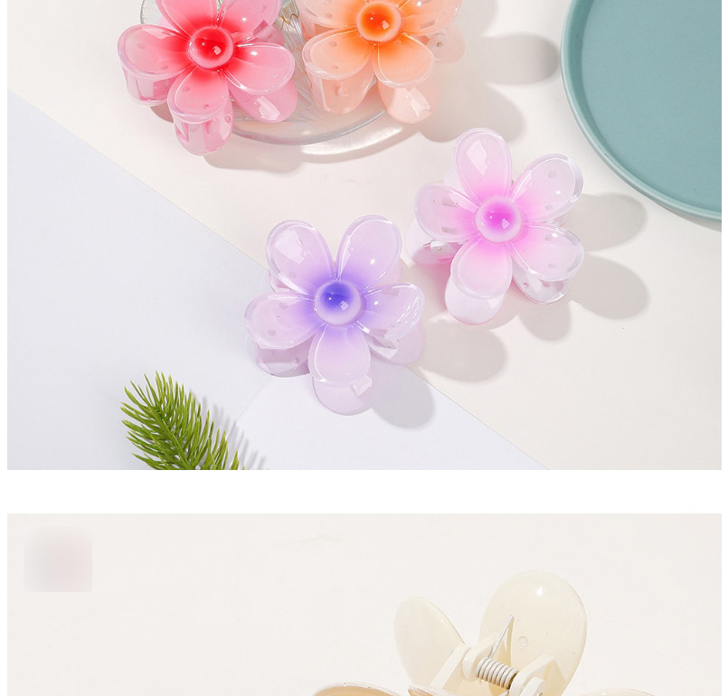 Fashion Gradient Flowers - Shiny Blue Gradient Flower Grabber,Hair Claws