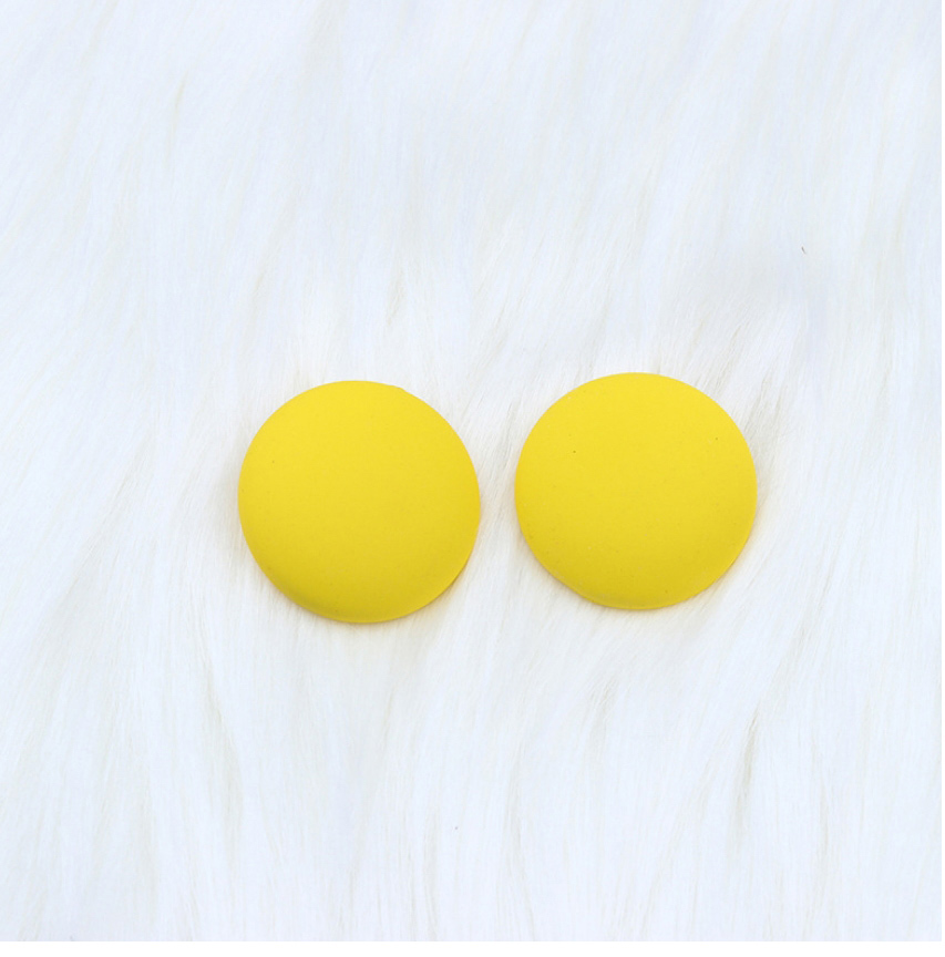 Fashion Yellow Acrylic Spray Painted Round Stud Earrings,Stud Earrings