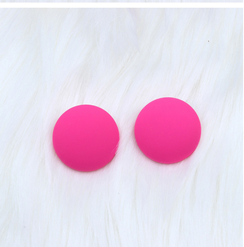 Fashion Pink Acrylic Spray Painted Round Stud Earrings,Stud Earrings