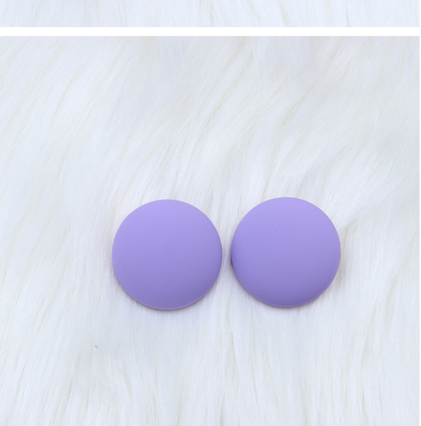 Fashion Purple Acrylic Spray Painted Round Stud Earrings,Stud Earrings