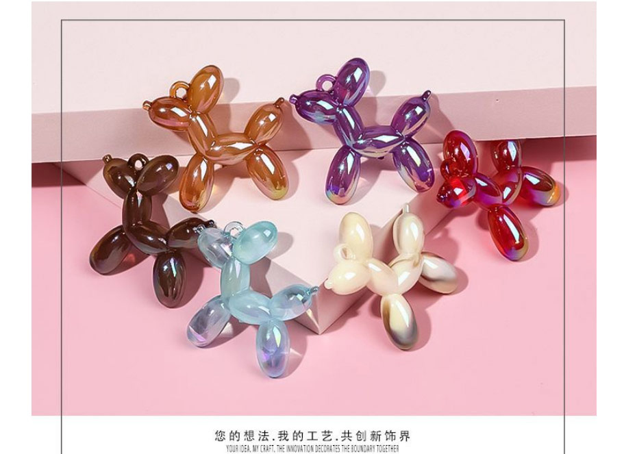Fashion Milky Acrylic Balloon Dog Ornament Accessories,Jewelry Findings & Components