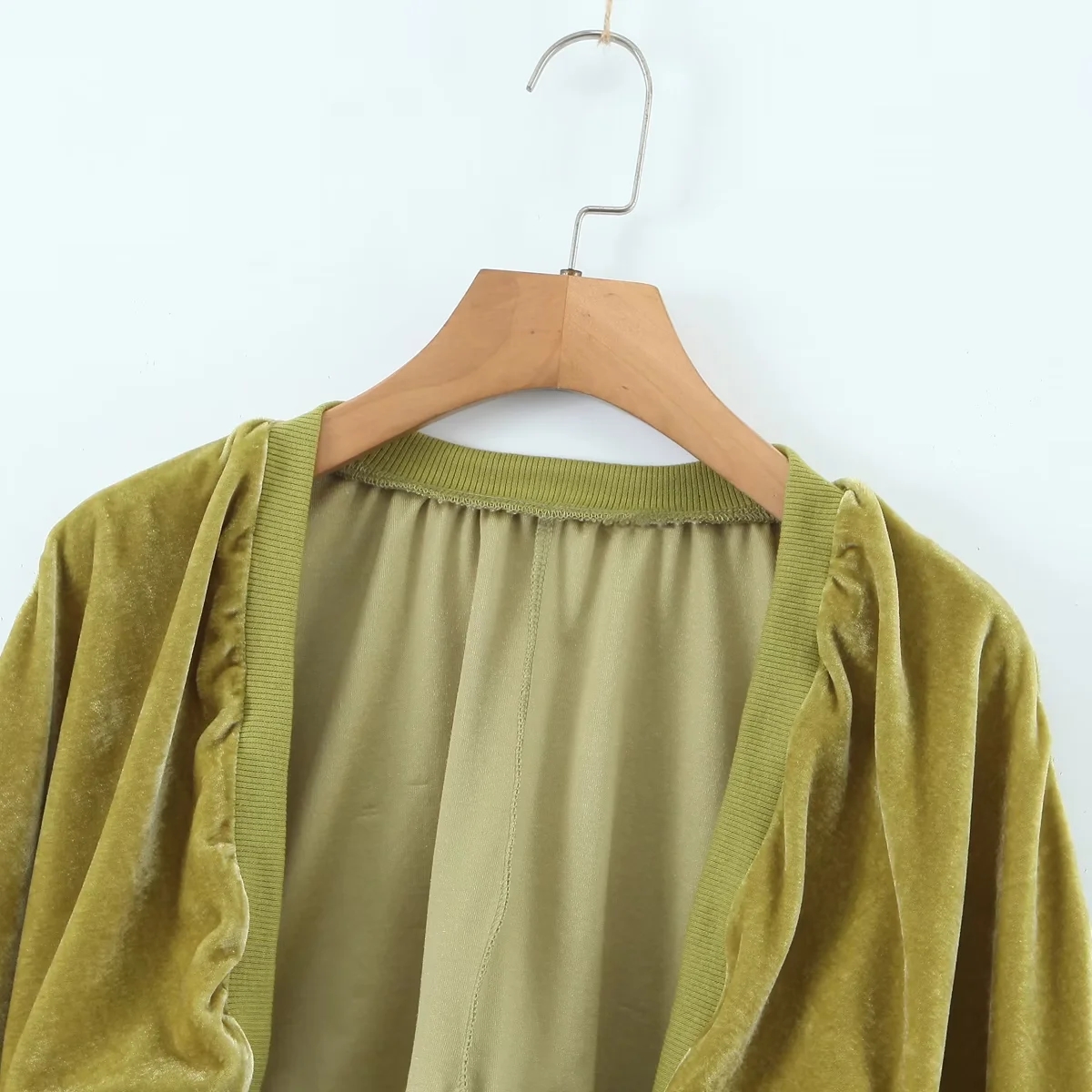 Fashion Olive Green Two-piece Polyester Lace-up Cardigan,Tank Tops & Camis
