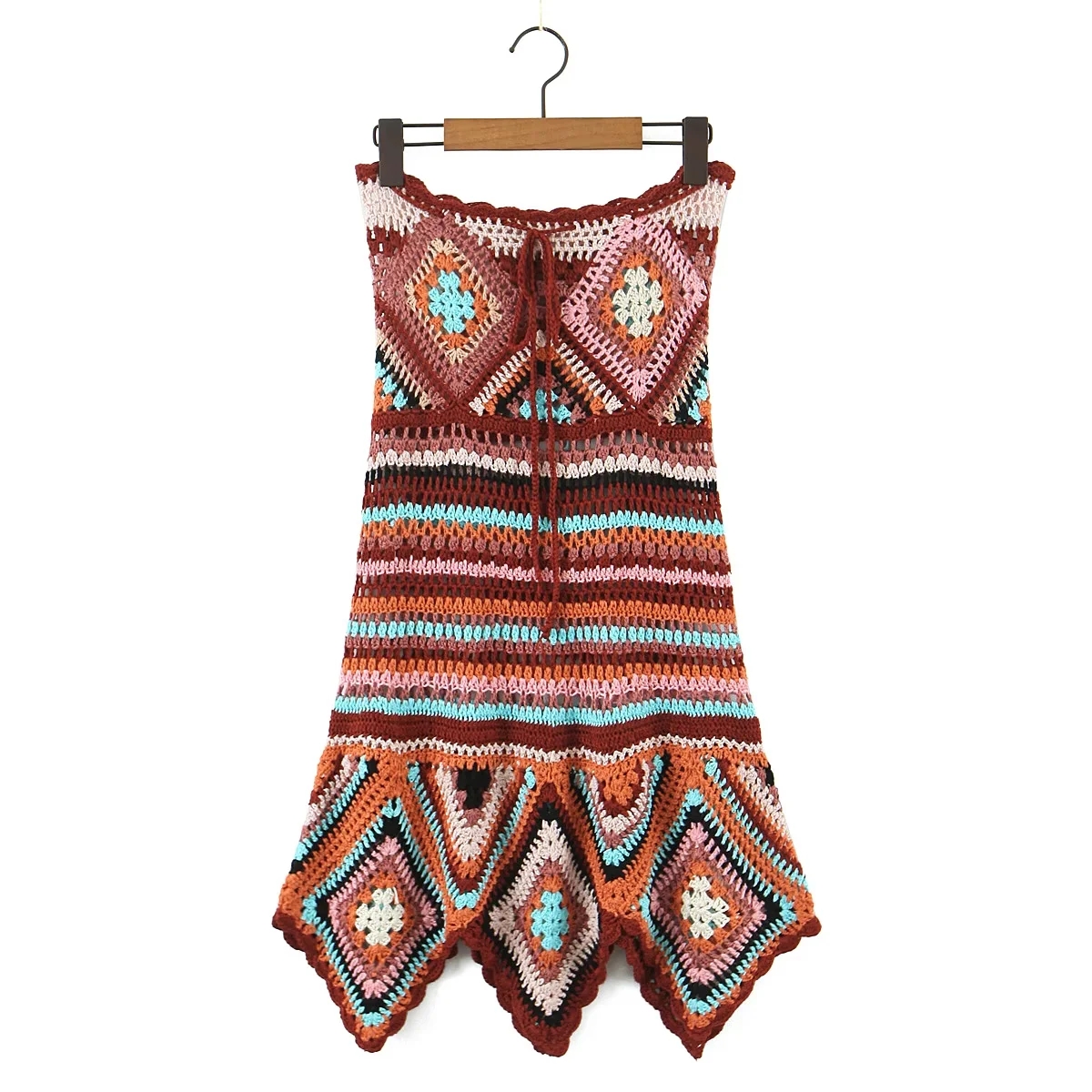 Fashion Color Multicolored Crochet Skirt,Skirts
