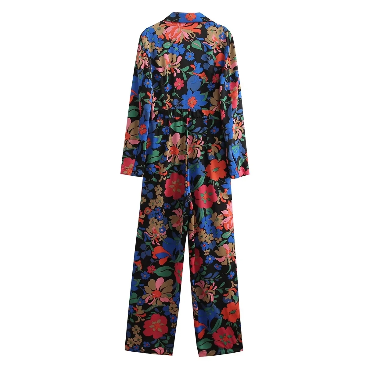 Fashion Printing Polyester Print Lapel Jumpsuit,Tank Tops & Camis