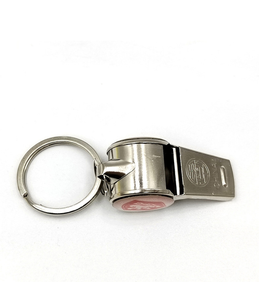 Fashion Mc Metal Print Whistle Keychain,Fashion Keychain