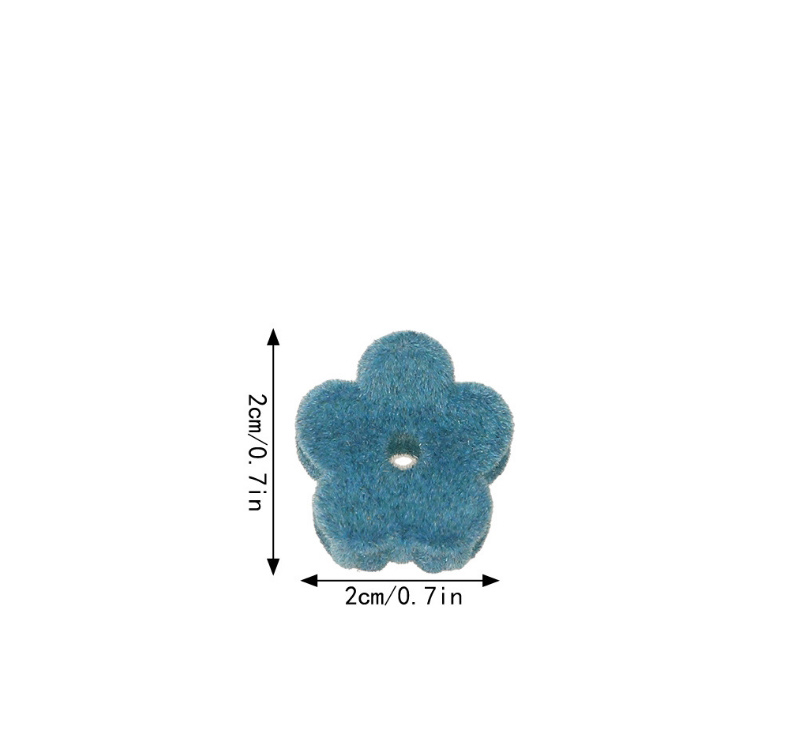 Fashion Flocking Flower Clip - Hole Blue Flocked Flower Gripper,Hair Claws
