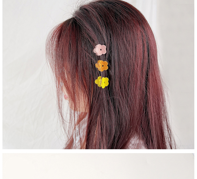 Fashion Flocking Flower Clip - Orange Flocked Flower Gripper,Hair Claws