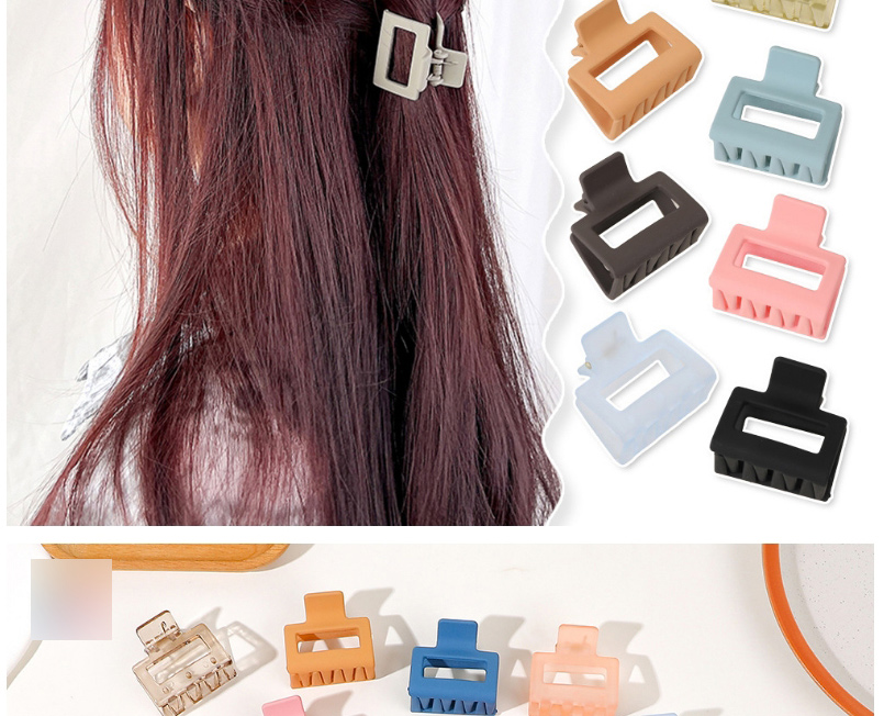 Fashion Jelly Grey Plastic Square Gripper,Hair Claws