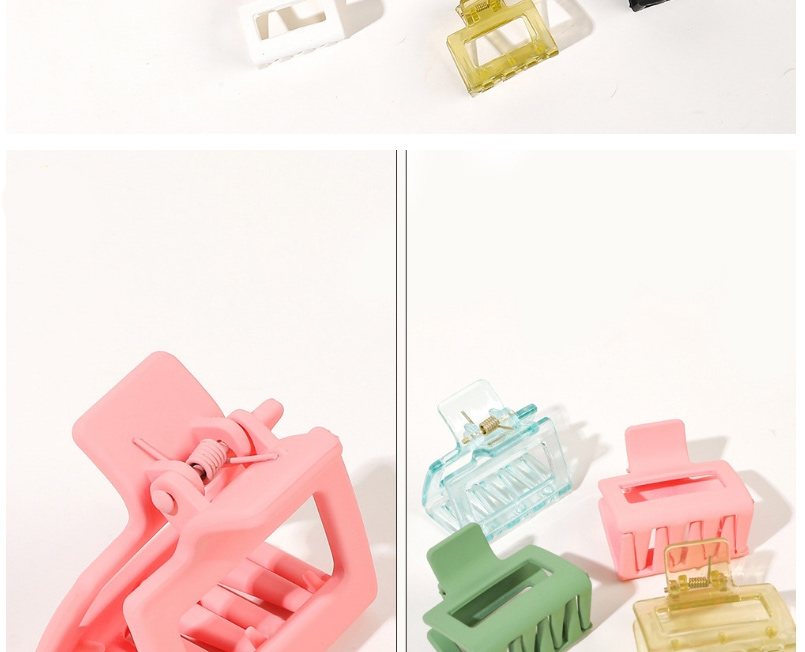 Fashion Frosted Milky White Plastic Square Gripper,Hair Claws