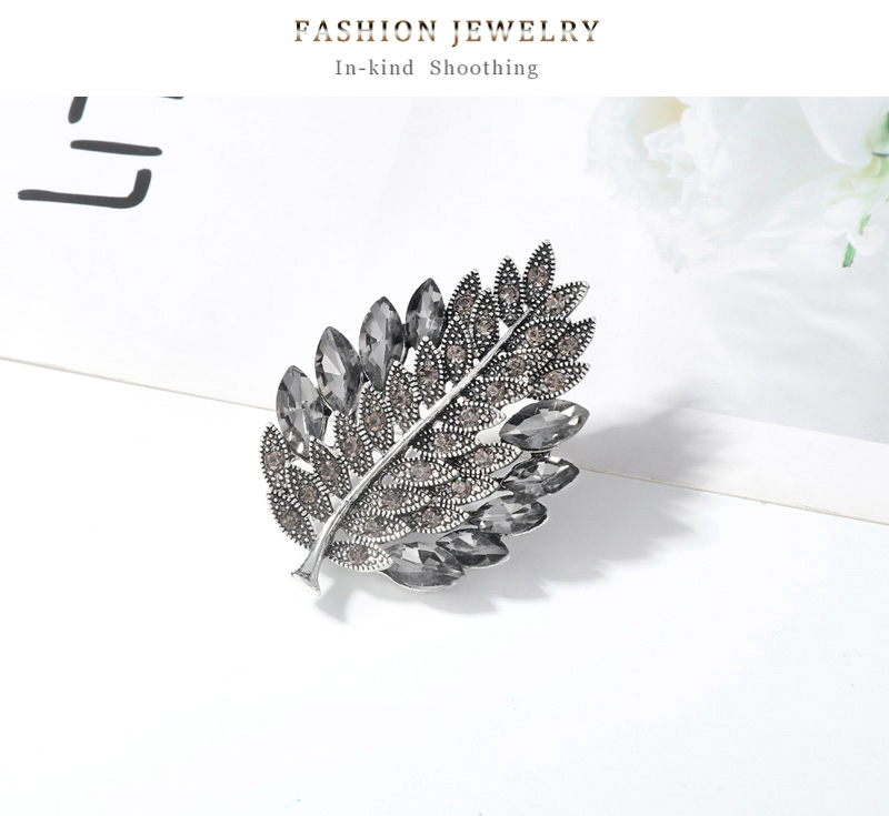 Fashion Silver Alloy Diamond Leaf Brooch,Korean Brooches