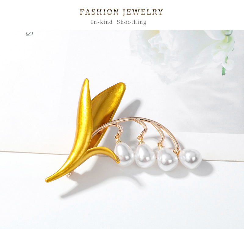 Fashion Gold Alloy Diamond-studded Wheat Ear Brooch,Korean Brooches