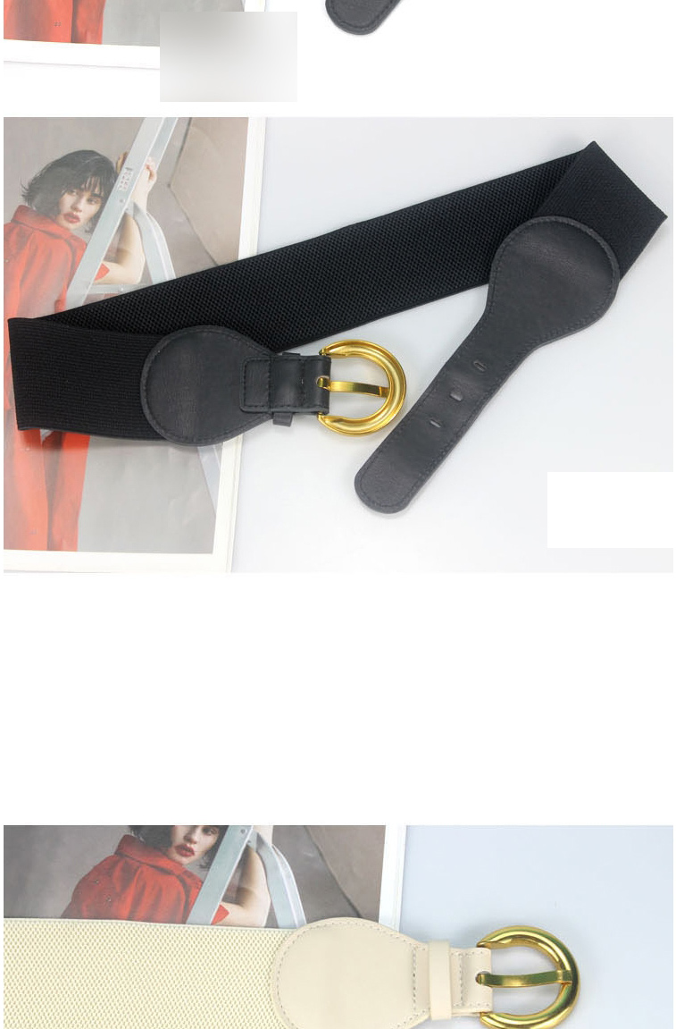 Fashion Black Faux Leather Metal Buckle Wide Girdle,Wide belts