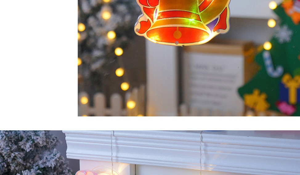Fashion Bell Warm Led Christmas Window Sucker Hanging Light (electric),Festival & Party Supplies
