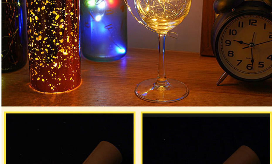Fashion Zhengbai Wine Bottle 20 Heads With Flash Led Copper Wire Light String (charged),Festival & Party Supplies