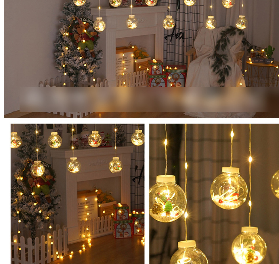 Fashion Color Hakongneng Usb Model With Remote Control Leather Cable Model Led Christmas Wishing Ball Curtain Light (charged),Festival & Party Supplies