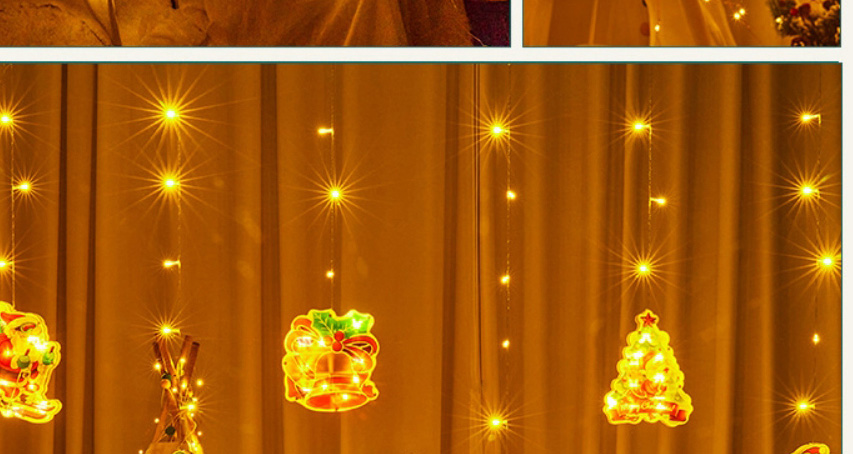 Fashion Yellow Christmas Led Curtain Lights (charged),Festival & Party Supplies