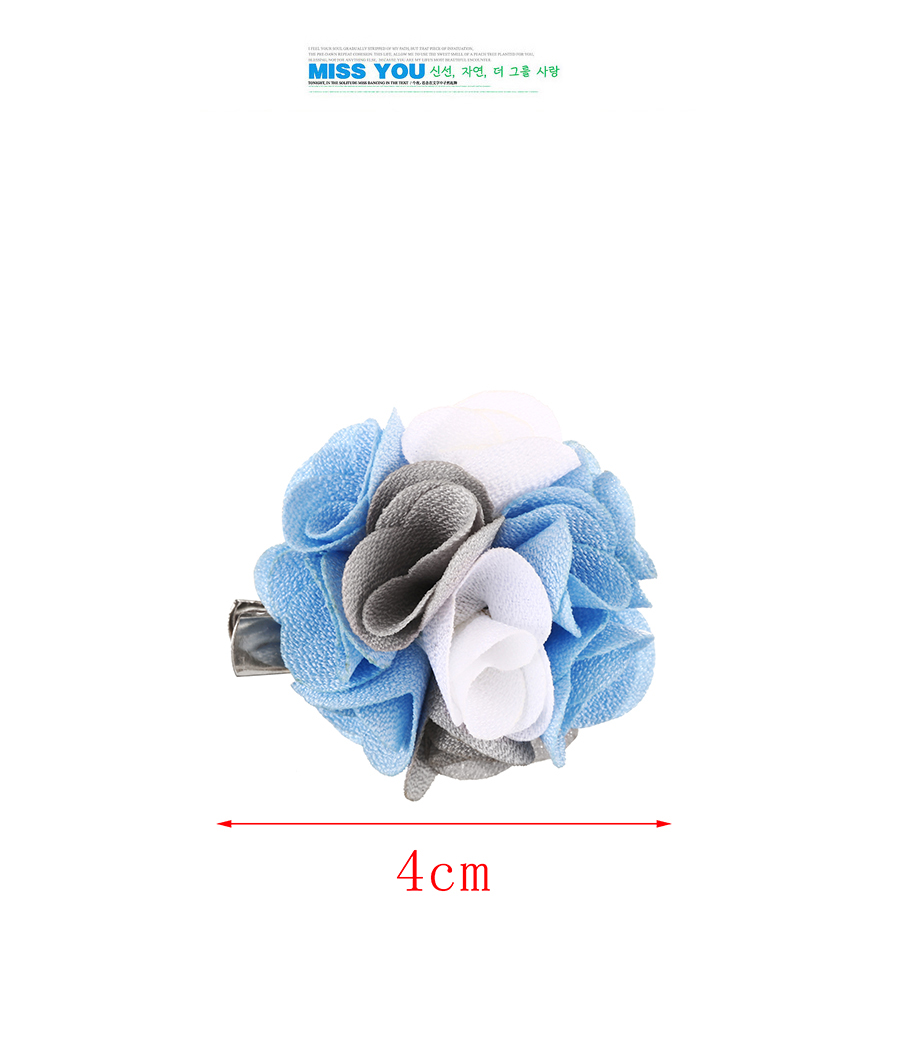 Fashion Blue Alloy Fabric Flower Brooch,Korean Brooches