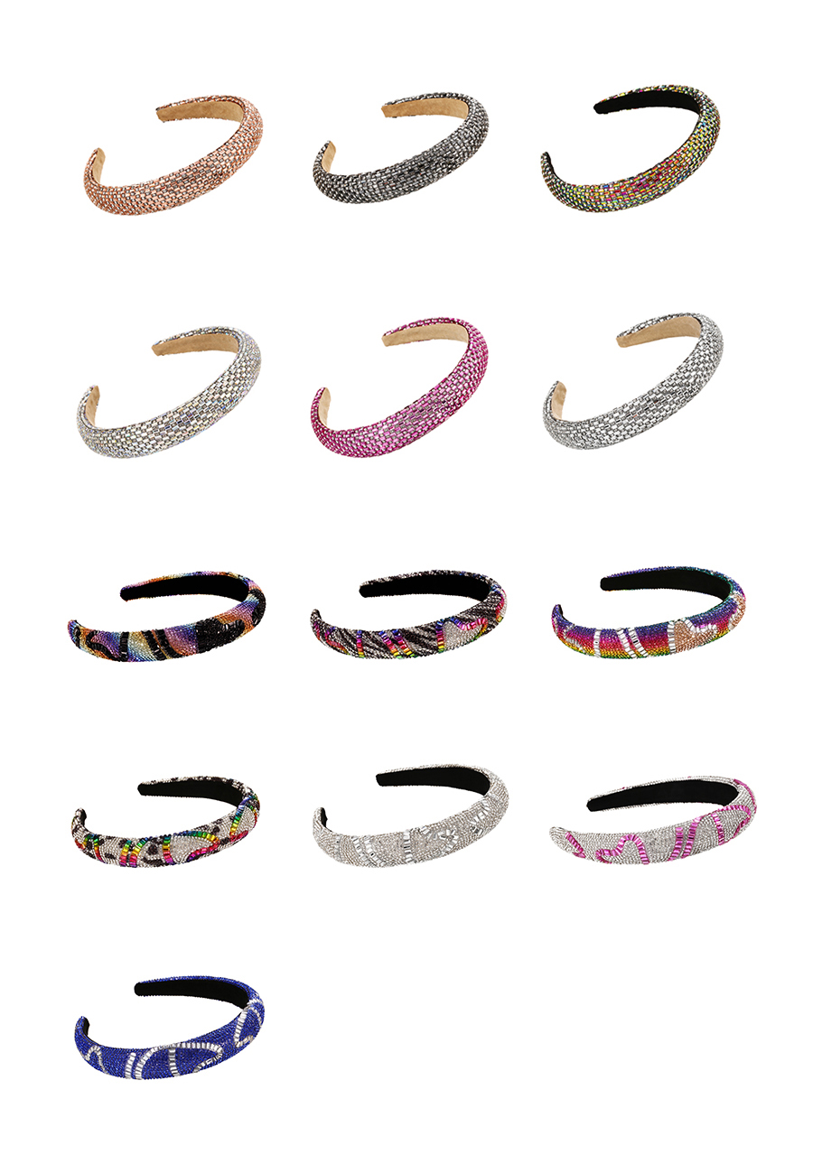 Fashion Color Fabric Diamond-studded Solid Color Headband,Head Band
