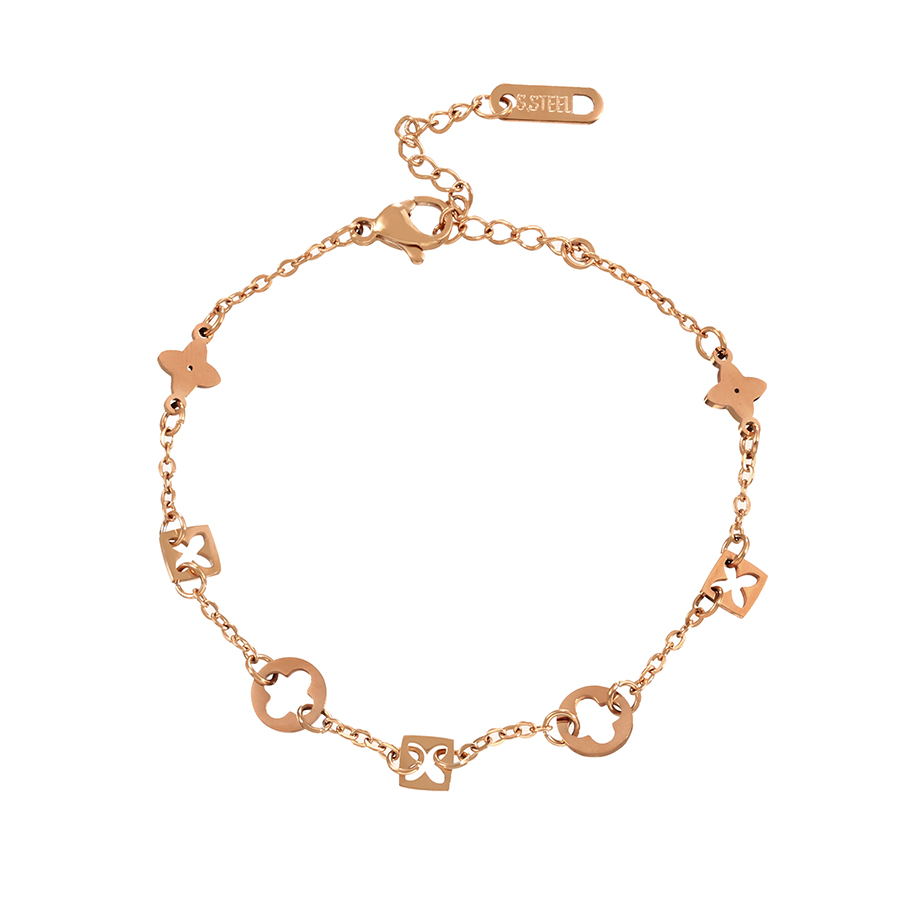 Fashion Gold Titanium Steel Cutout Clover Bracelet,Bracelets
