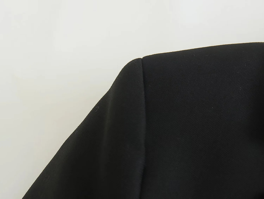 Fashion Black Polyester Lapel Irregular Hem Cropped Blazer,Coat-Jacket