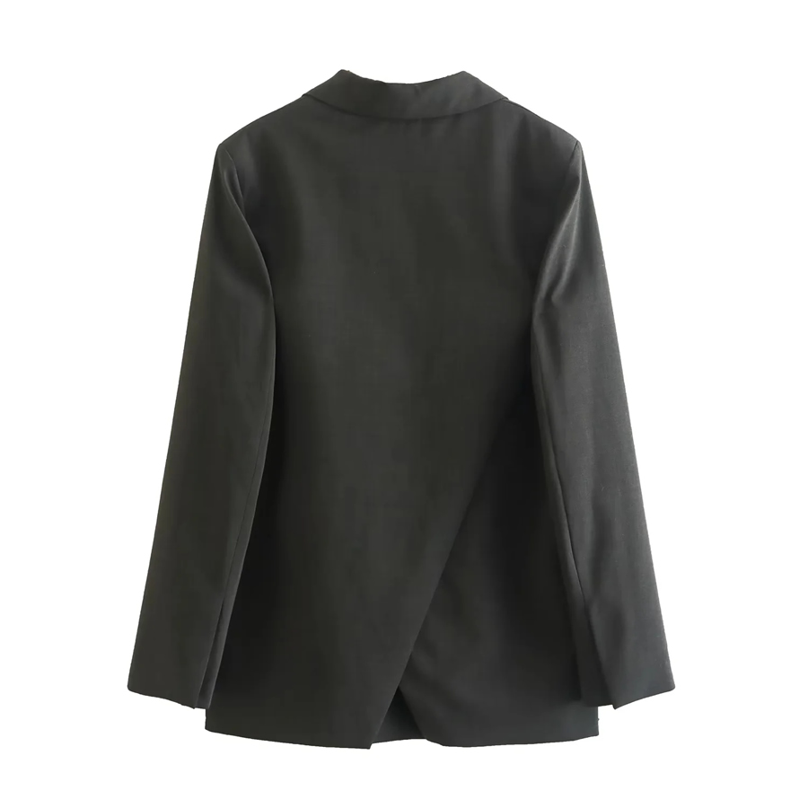 Fashion Grey Polyester-breasted Lapel Blazer,Coat-Jacket