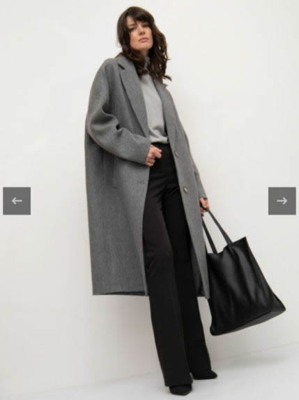 Fashion Grey Woven Lapel Coat,Coat-Jacket