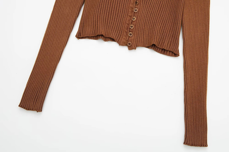 Fashion Brown Fur Collar Knitted Cardigan Coat,Sweater
