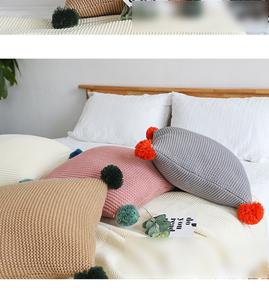 Fashion Duck Green Pillow 45*45cm (with Core) Coarse Wool Woven Fringed Sofa Blanket,Home Textiles