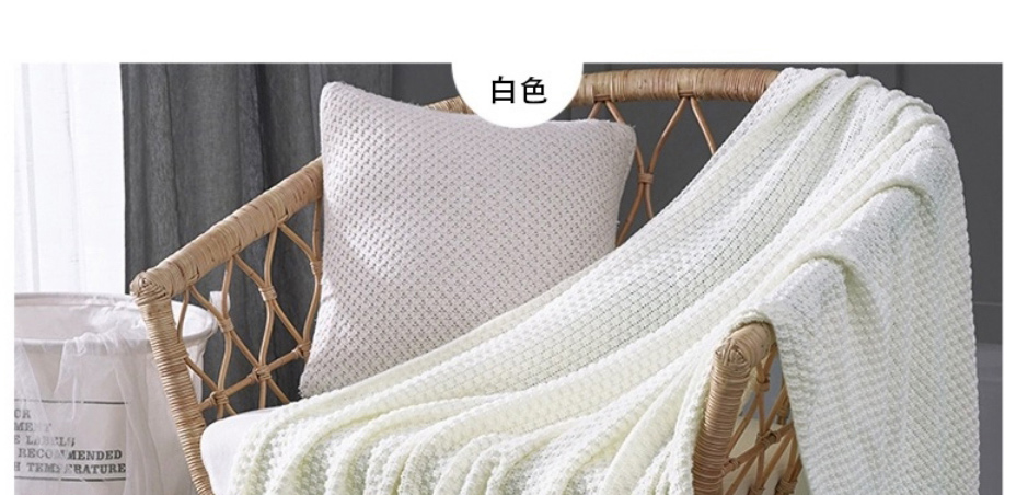 Fashion Off-white 150x200cm 1.2 Kg Acrylic Knitted Sofa Blanket,Home Textiles