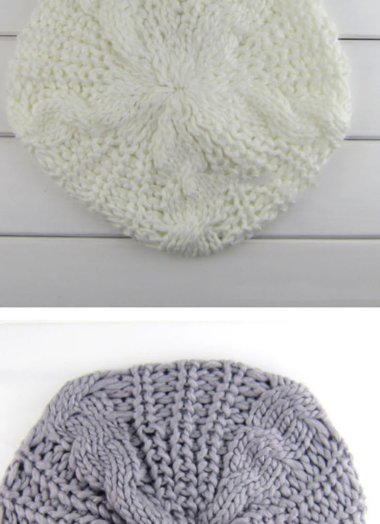 Fashion White Braided Braided Beret,Beanies&Others