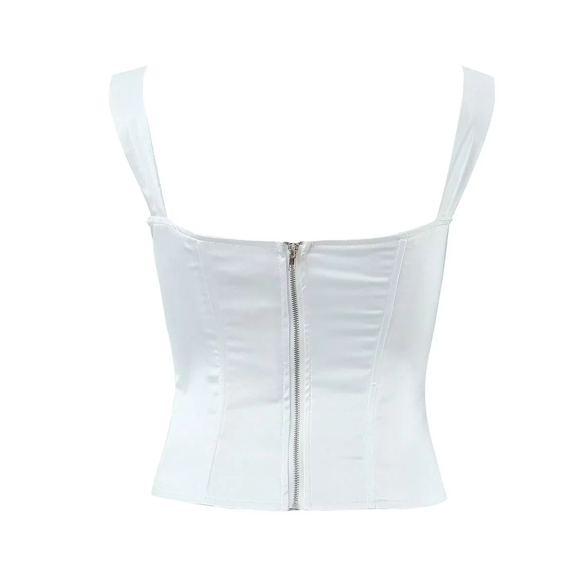 Fashion White Chest Tie Belted Suspenders,Tank Tops & Camis