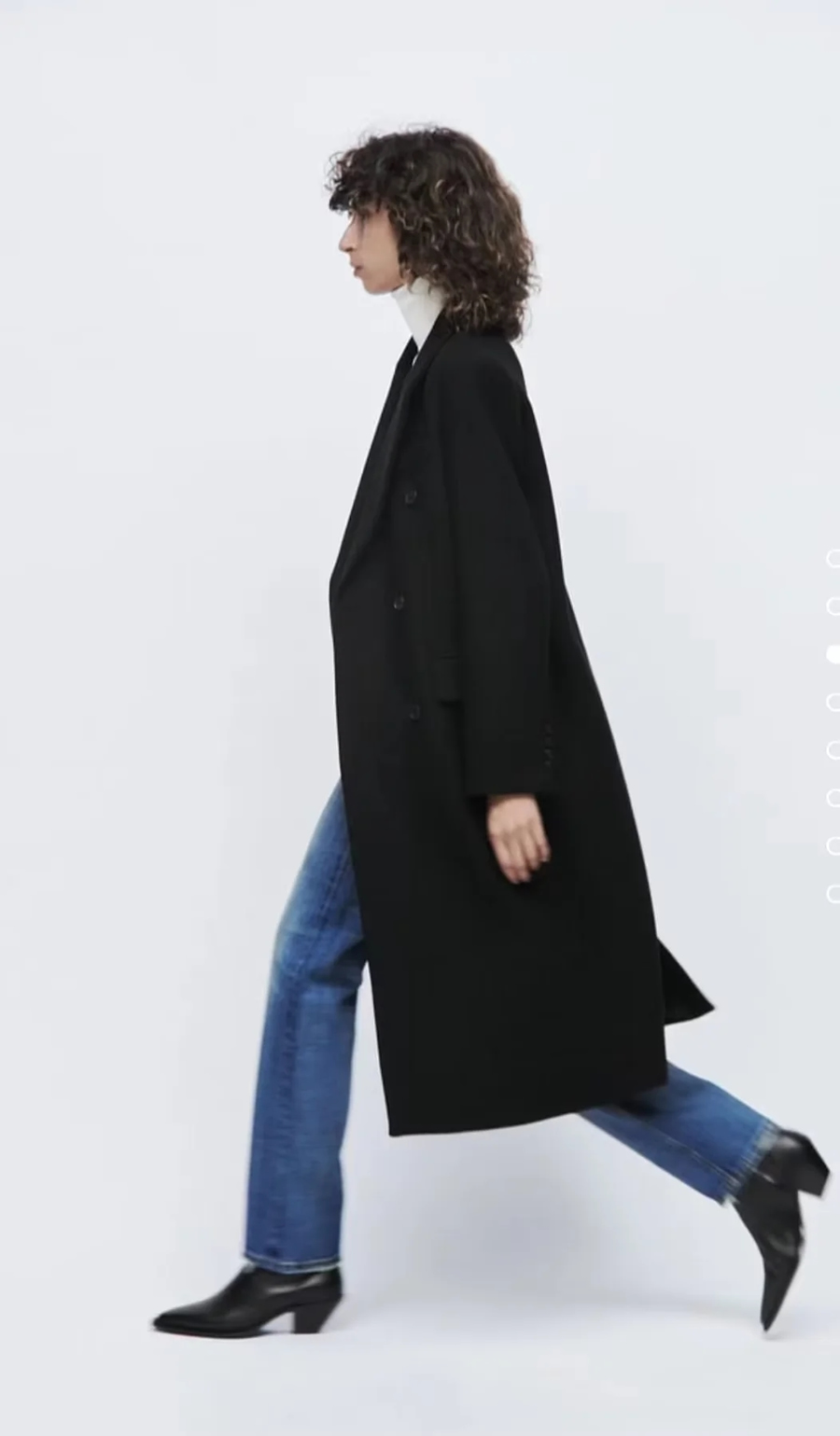 Fashion Black Wool Lapel Double Breasted Coat,Coat-Jacket