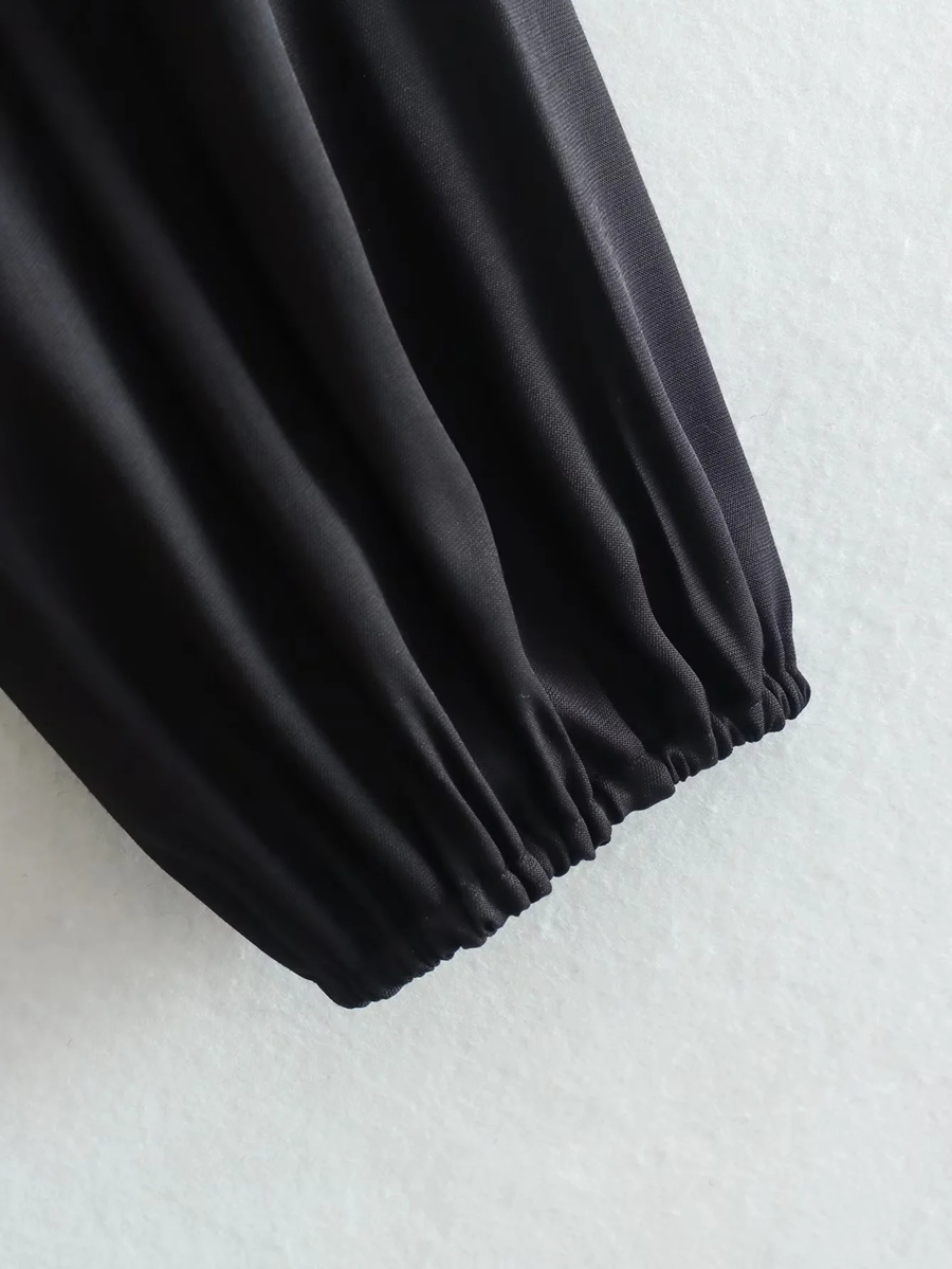 Fashion Black Woven Zebra-panel Tie Dress,Mini & Short Dresses