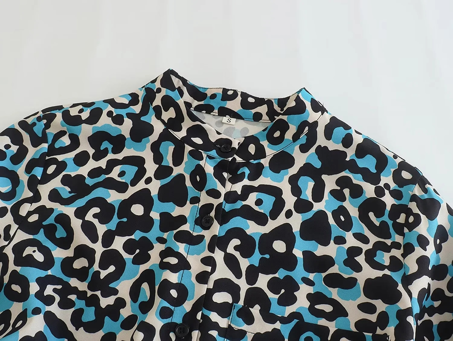Fashion Color Leopard Print Long Sleeve Tie Dress,Long Dress