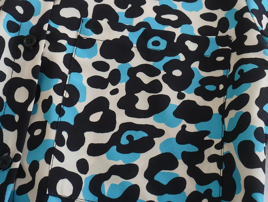 Fashion Color Leopard Print Long Sleeve Tie Dress,Long Dress