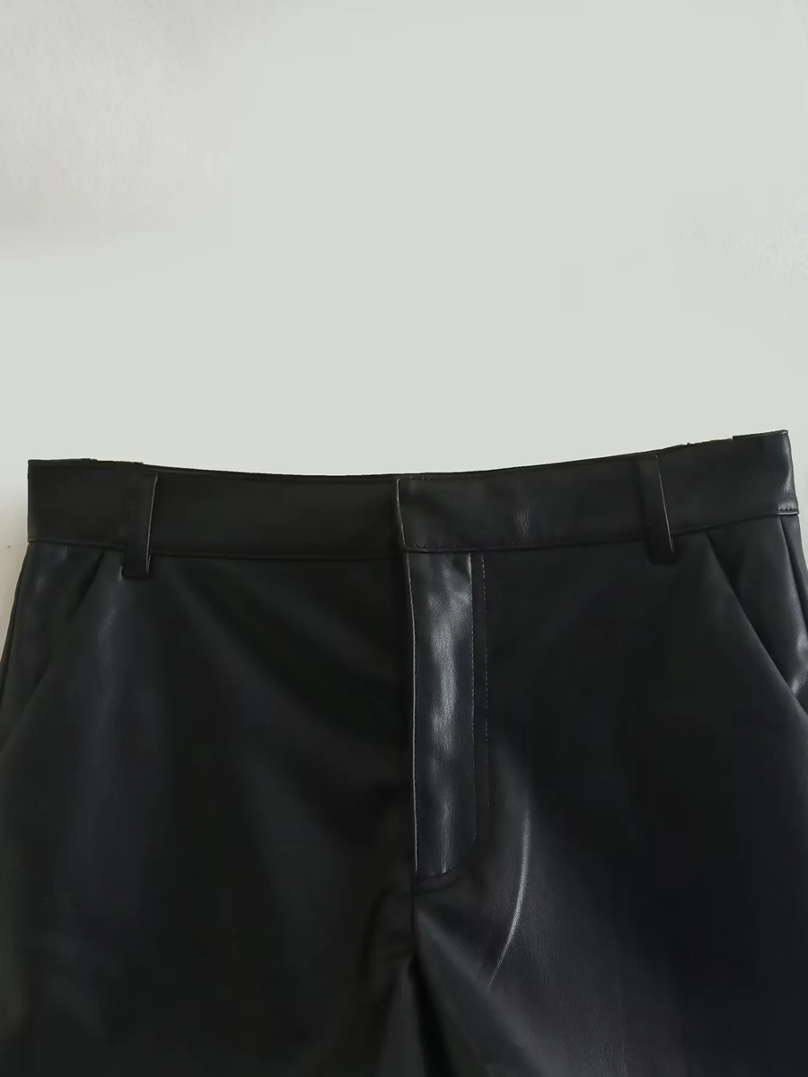 Fashion Black Polyester Straight-leg Shorts,Shorts