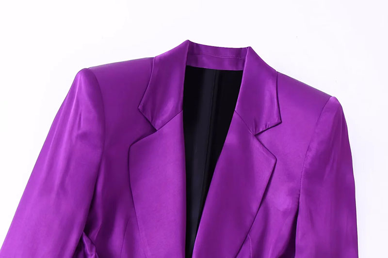 Fashion Purple Lapel Lapel Woven Blazer,Coat-Jacket