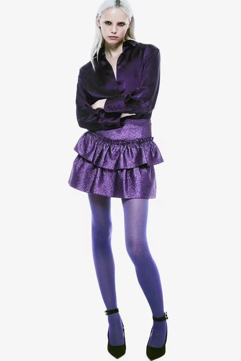 Fashion Purple Blended Layered Culottes,Shorts