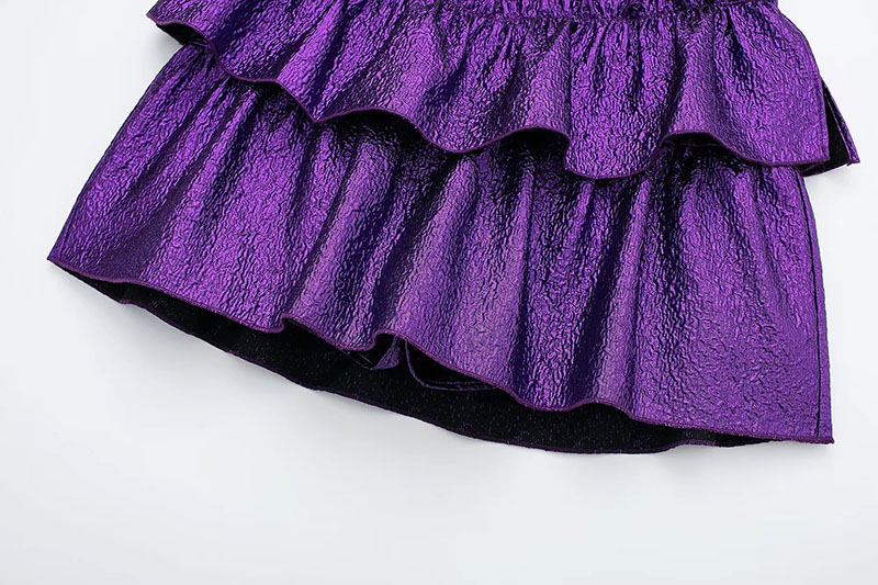 Fashion Purple Blended Layered Culottes,Shorts