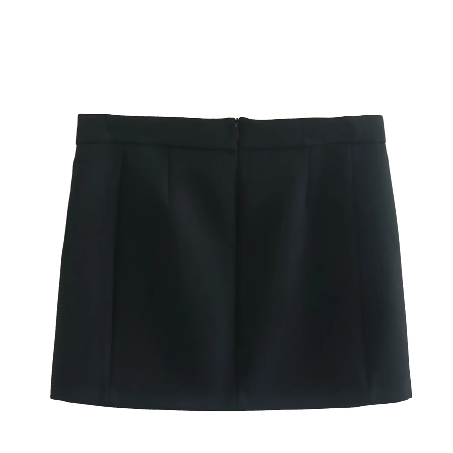 Fashion Black Polyester Solid Color Skirt,Skirts
