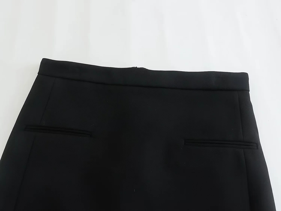Fashion Black Polyester Solid Color Skirt,Skirts