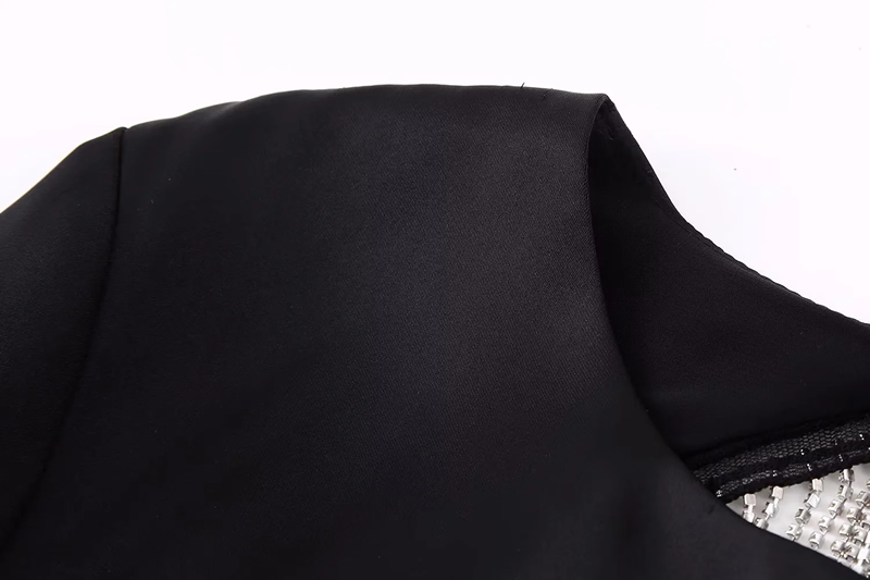 Fashion Black Silk Satin Crew Neck Cropped Top,Sweater