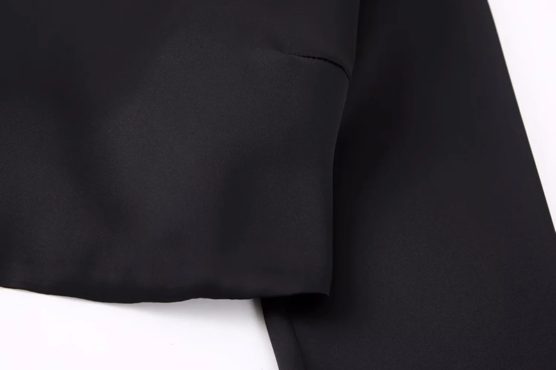 Fashion Black Silk Satin Crew Neck Cropped Top,Sweater